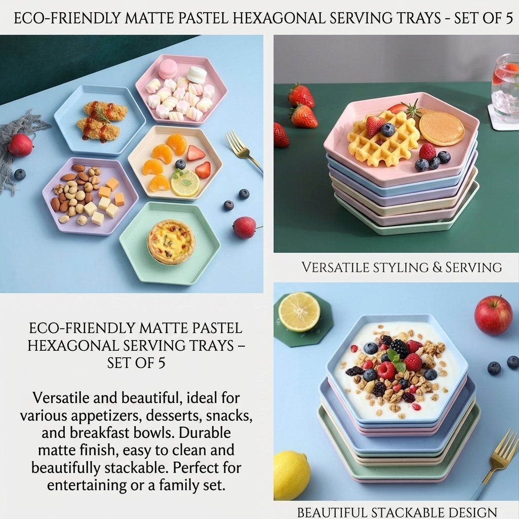 5-Piece Hexagone Plate Set