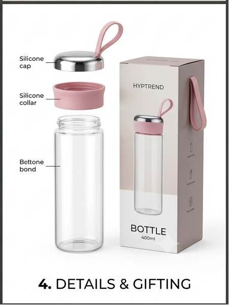Premium Glass Water Bottle 400ML