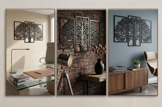 3-Piece Metal Tree Wall Art