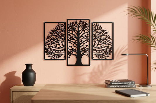 3-Piece Metal Tree Wall Art