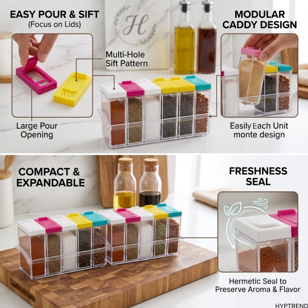 6-Piece Spice Jar Organizer