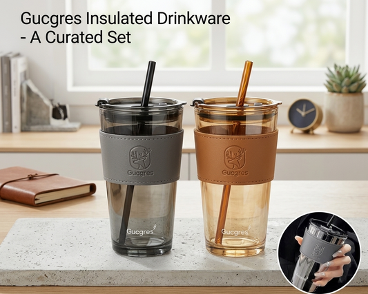 Bamboo Grip Glass Cup