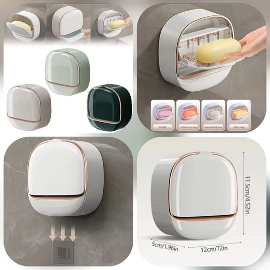 Luxury Wall-Mounted Soap Holder with Drain Tray