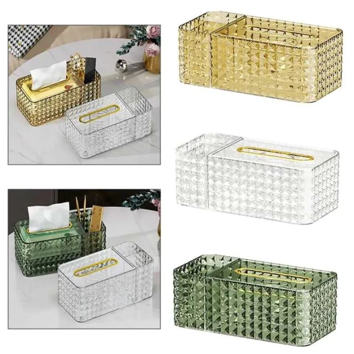 Acrylic Tissue Box with Organizer