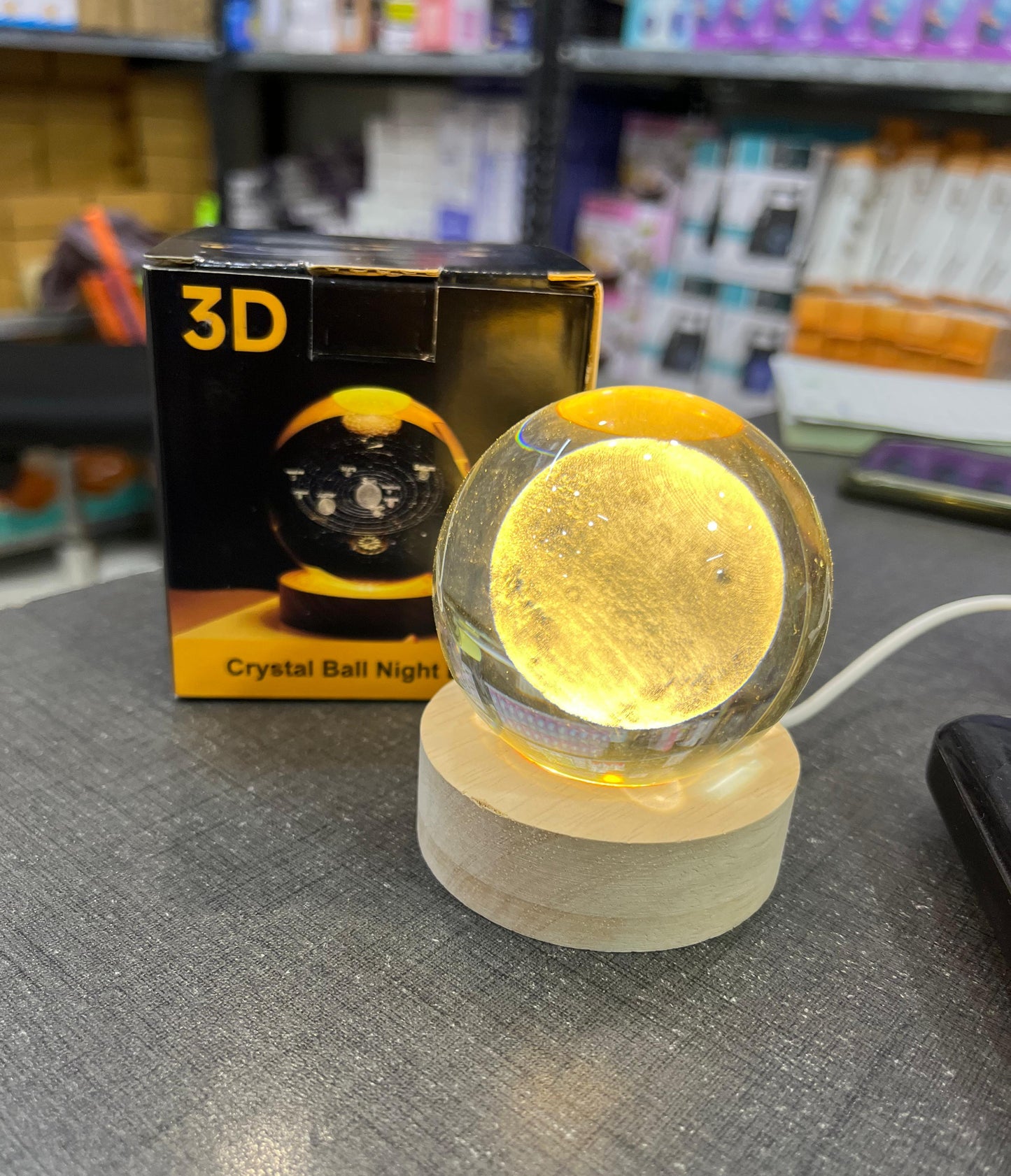 Crystal Night Ball Lamp