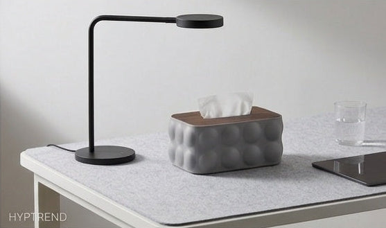 Bubble Tissue Box With Wooden Lid